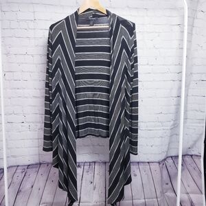 White House Black Market Jersey Waterfall Cardigan Top Black Loungewear Winter